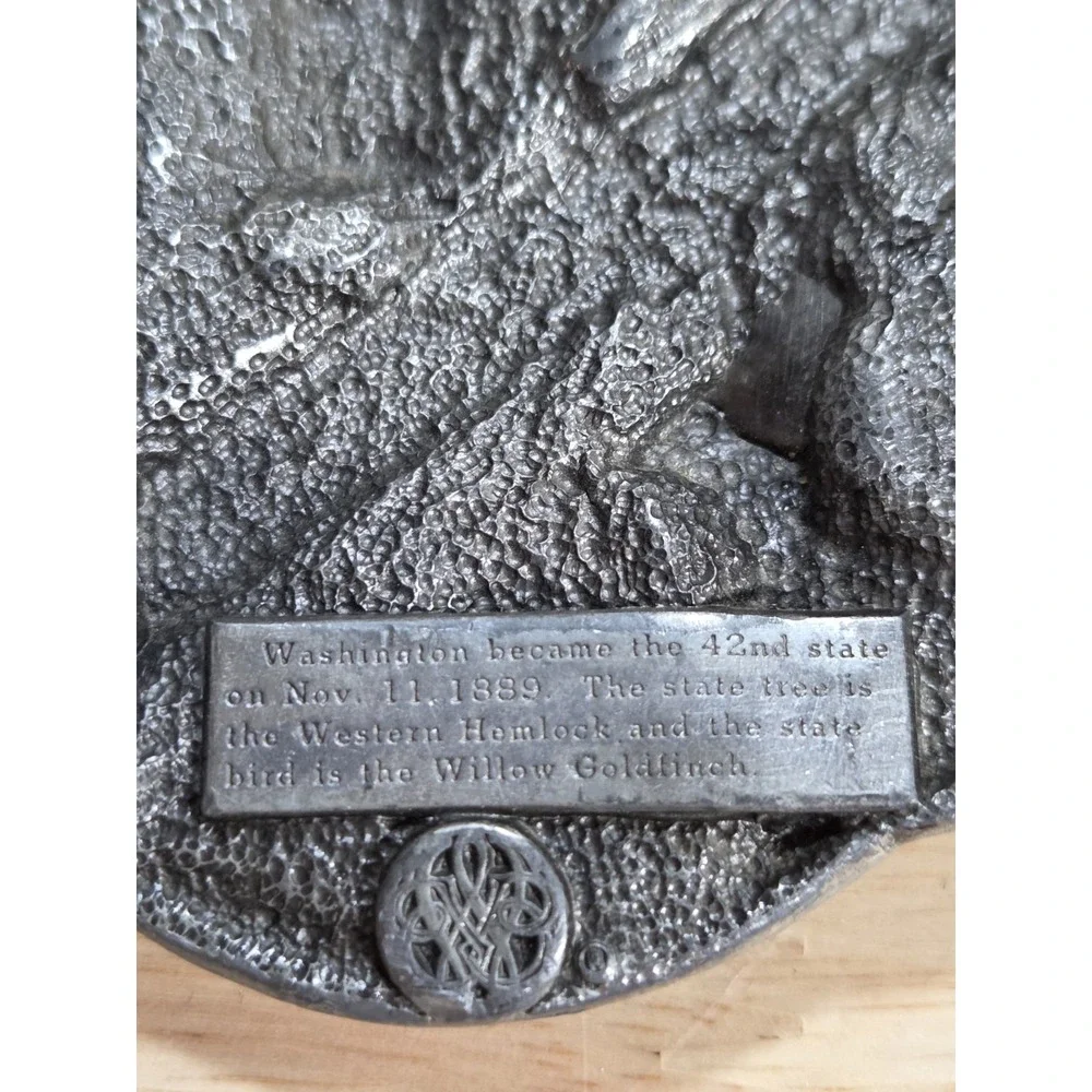 Vintage 1983 Siskiyou Washington State Belt Buckle Elk Pewter E-35 USA